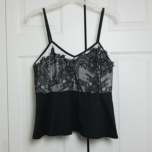 Charlotte Russe Black & White Peplum Camisole
